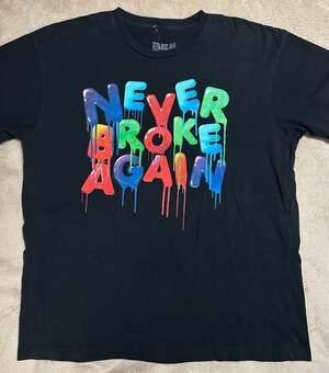 Never Broke Again Dripping Logo Graphic T-Shirt Size XL